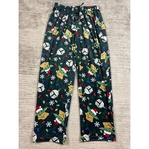 Star‎ Wars Pajama Pants Mens XL Green Holiday Baby Yoda Grogu Fleece Lounge